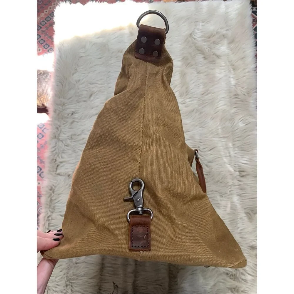NEWHEY Carry On Duffel Bag Canvas/Genuine Leather Brown